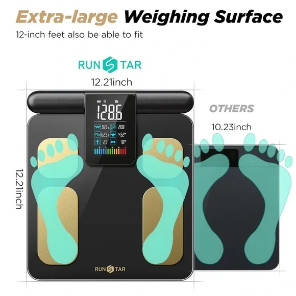 ⭐️6lbs Smart Scale for Body Weight & Fat Percentage,8 Electrodes High Precision - Picture 4 of 10